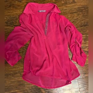 Pink Jennifer Lopez sheer top